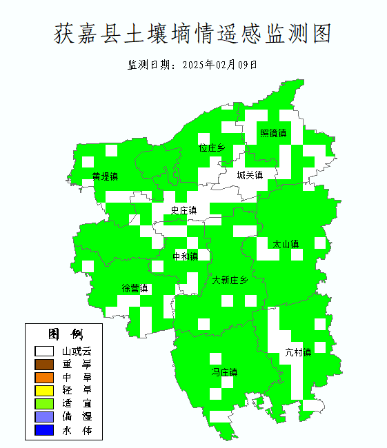 獲嘉縣土壤墑情遙感監(jiān)測圖_Sq_Grade_202502w2_at.bmp